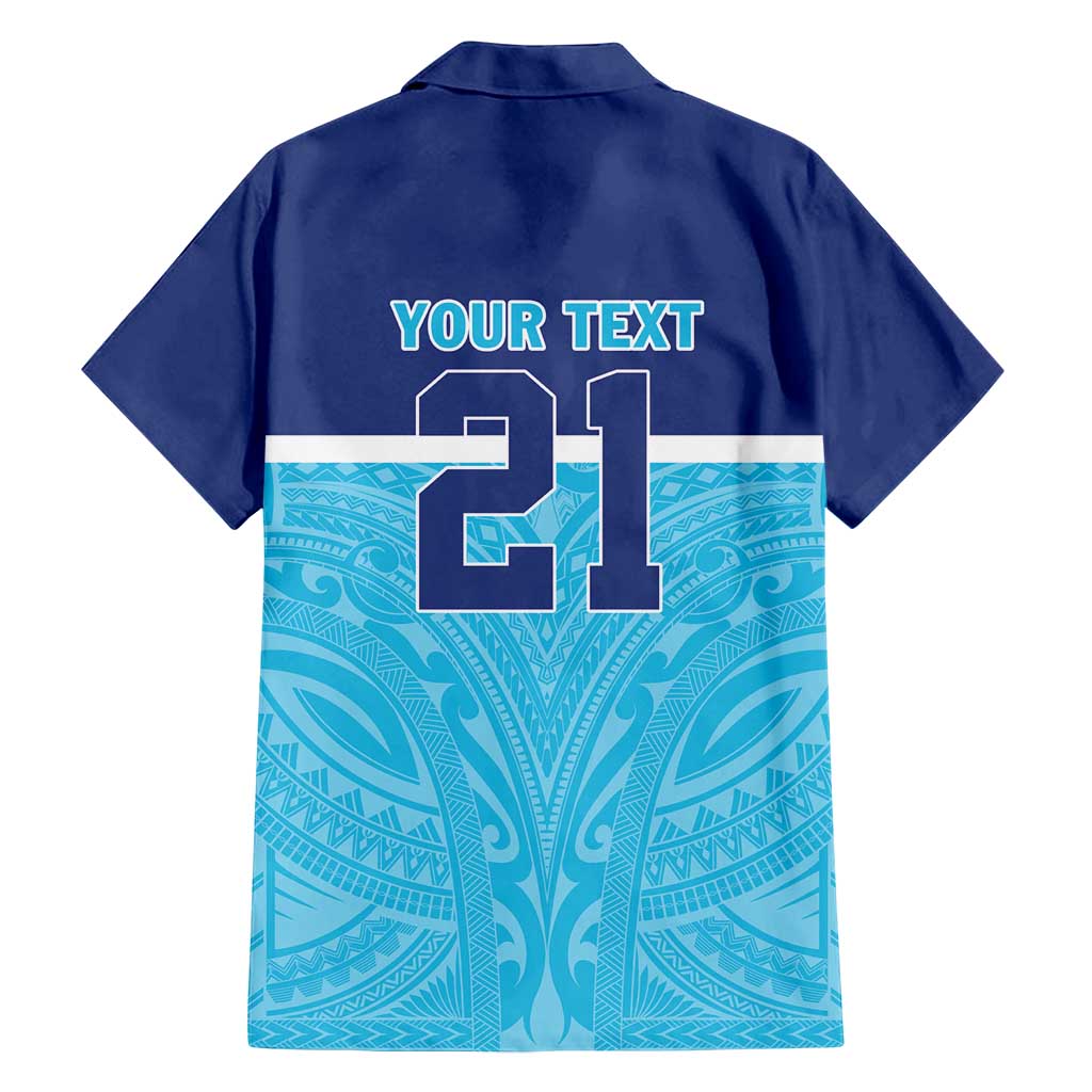 Queensland Samoa Custom Family Matching Tank Maxi Dress and Hawaiian Shirt Blue Pacific Polynesian Tribal Pattern
