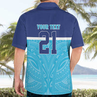 Queensland Samoa Custom Hawaiian Shirt Blue Pacific Polynesian Tribal Pattern