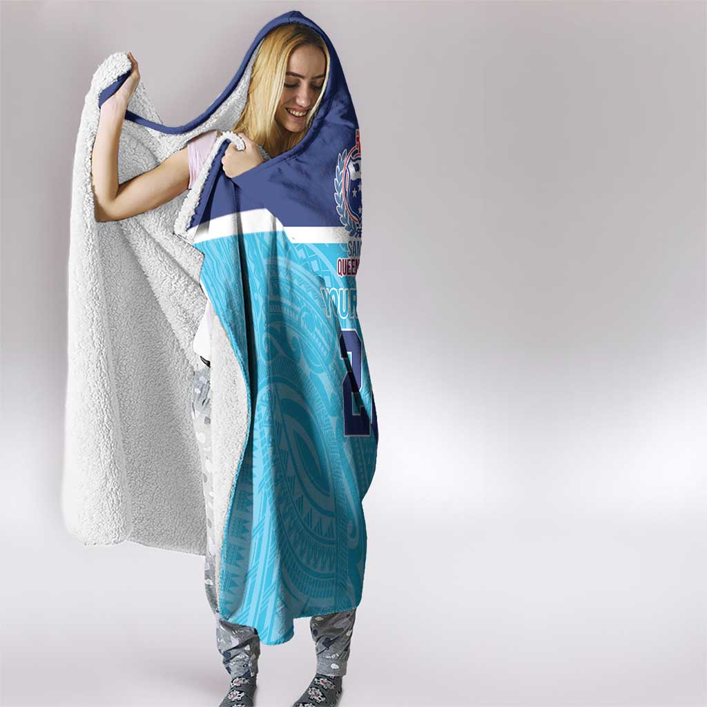 Queensland Samoa Custom Hooded Blanket Blue Pacific Polynesian Tribal Pattern LT9 - Polynesian Pride