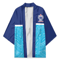Queensland Samoa Custom Kimono Blue Pacific Polynesian Tribal Pattern - Polynesian Pride