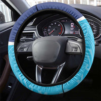Queensland Samoa Steering Wheel Cover Blue Pacific Polynesian Tribal Pattern
