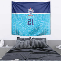 Queensland Samoa Custom Tapestry Blue Pacific Polynesian Tribal Pattern