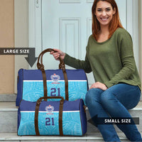 Queensland Samoa Custom Travel Bag Blue Pacific Polynesian Tribal Pattern - Polynesian Pride