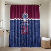 Queensland Samoa Custom Bathroom Set Maroon-Blue Pacific Polynesian Tribal Pattern - Polynesian Pride