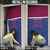 Queensland Samoa Custom Door Cover Maroon-Blue Pacific Polynesian Tribal Pattern - Polynesian Pride
