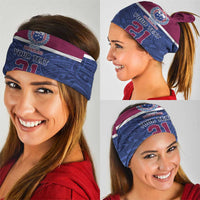 Queensland Samoa Custom Neck Gaiter Maroon-Blue Pacific Polynesian Tribal Pattern - Polynesian Pride