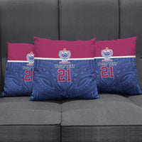 Queensland Samoa Custom Pillow Cover Maroon-Blue Pacific Polynesian Tribal Pattern - Polynesian Pride