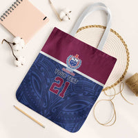 Queensland Samoa Custom Tote Bag Maroon-Blue Pacific Polynesian Tribal Pattern - Polynesian Pride
