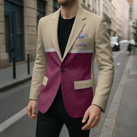 Queensland Samoa Custom Blazer Maroon Pacific Polynesian Tribal Pattern - Polynesian Pride