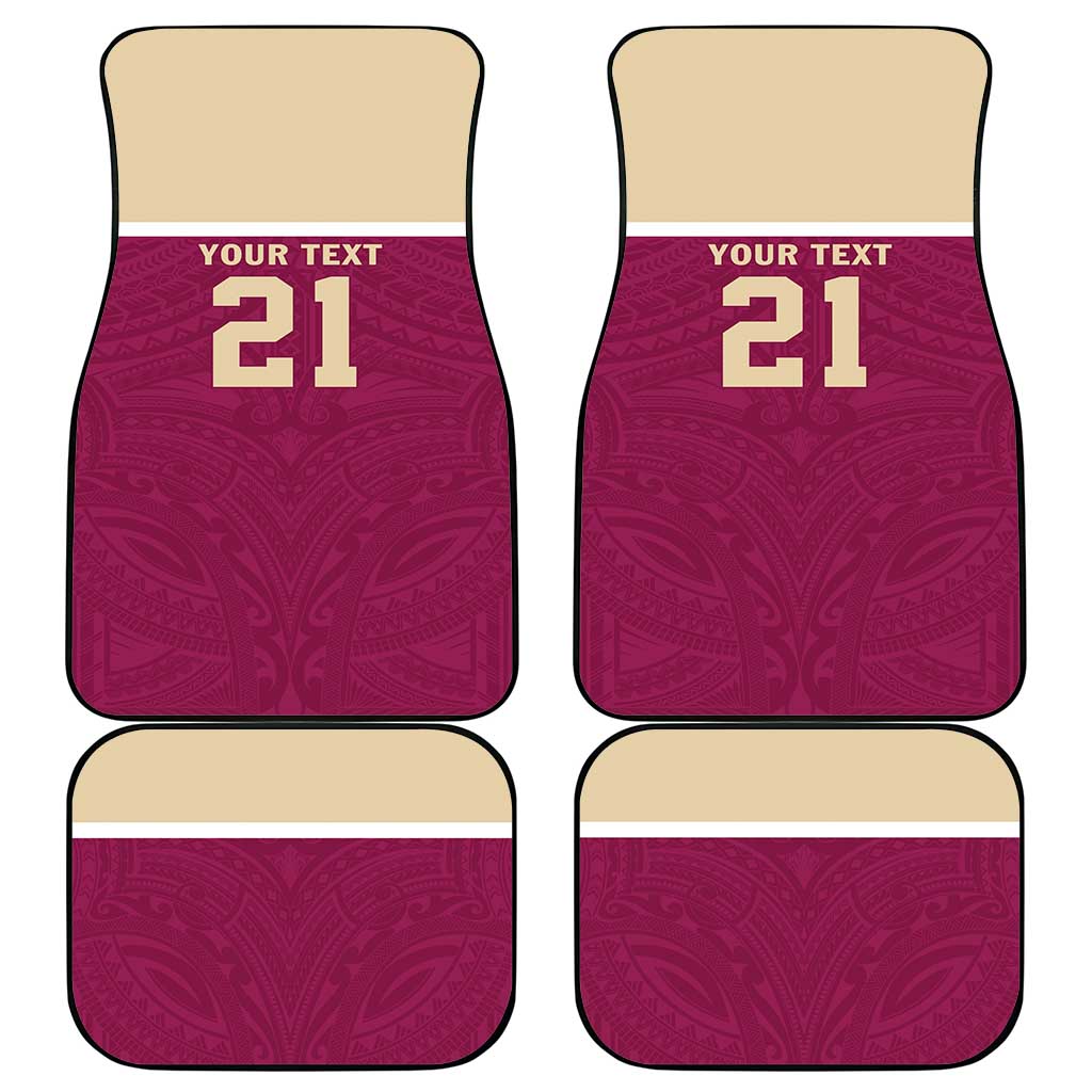 Queensland Samoa Custom Car Mats Maroon Pacific Polynesian Tribal Pattern