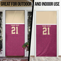 Queensland Samoa Custom Door Cover Maroon Pacific Polynesian Tribal Pattern - Polynesian Pride