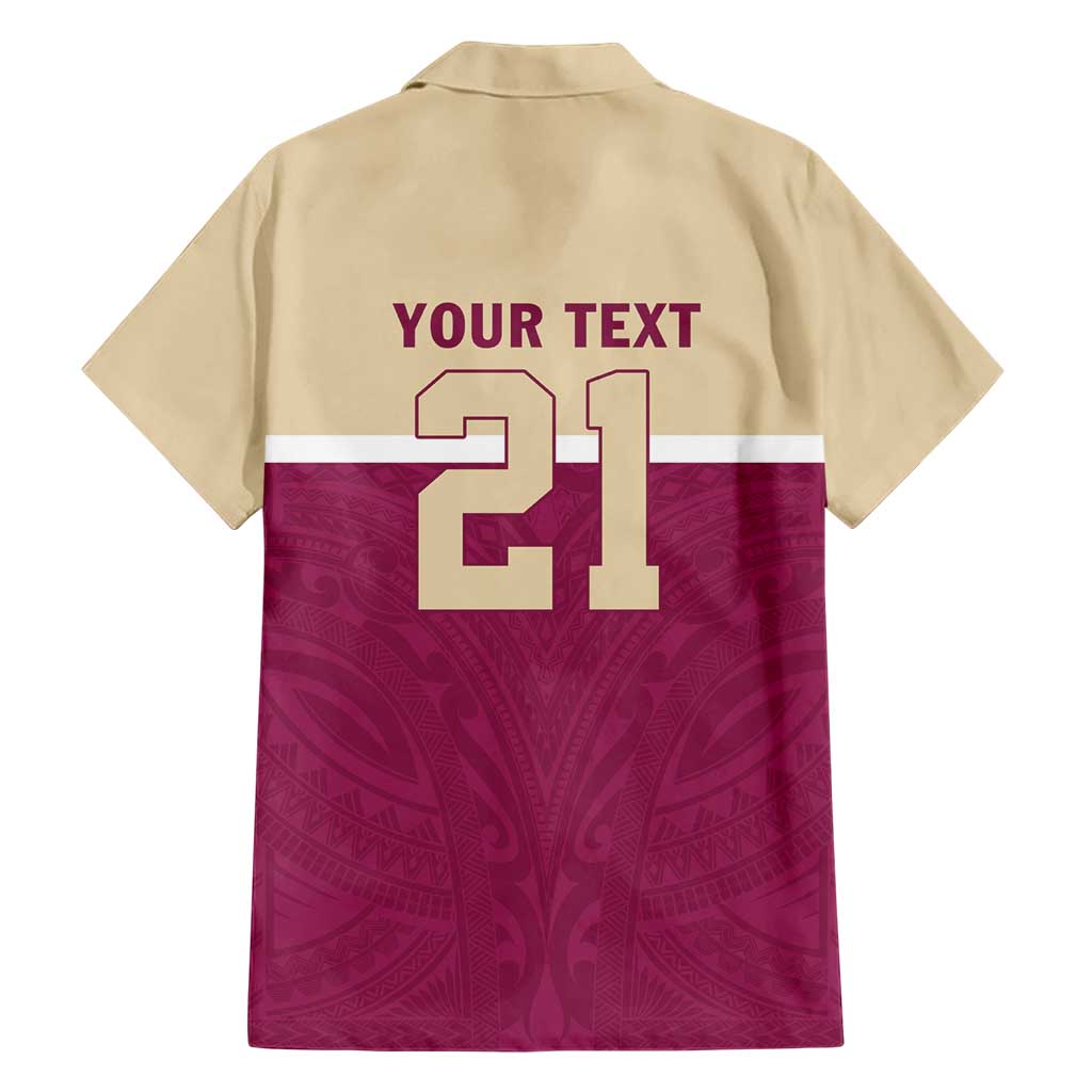 Queensland Samoa Custom Family Matching Short Sleeve Bodycon Dress and Hawaiian Shirt Maroon Pacific Polynesian Tribal Pattern