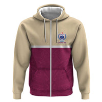 Queensland Samoa Custom Hoodie Maroon Pacific Polynesian Tribal Pattern