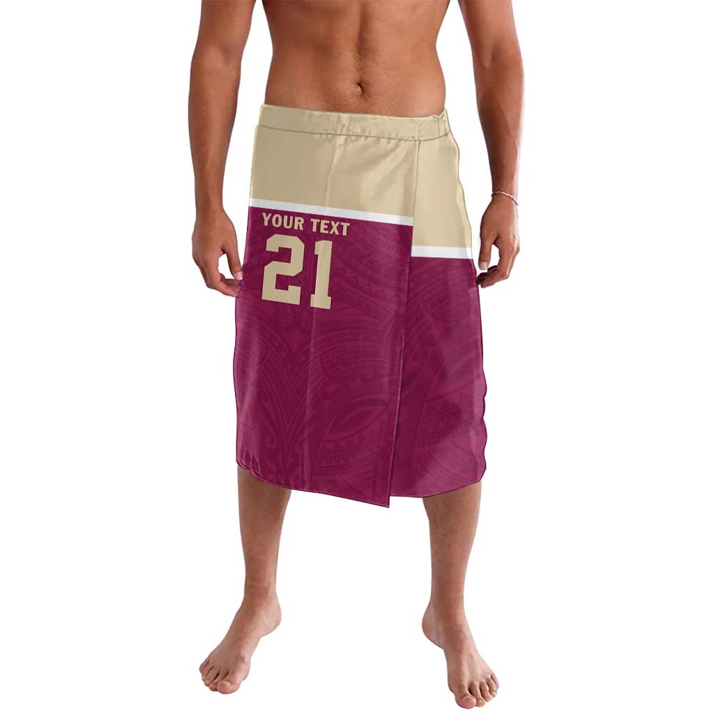 Queensland Samoa Custom Lavalava Maroon Pacific Polynesian Tribal Pattern