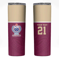 Queensland Samoa Custom Skinny Tumbler Maroon Pacific Polynesian Tribal Pattern