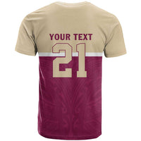 Queensland Samoa Custom T Shirt Maroon Pacific Polynesian Tribal Pattern