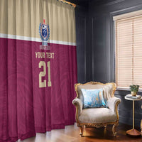 Queensland Samoa Custom Window Curtain Maroon Pacific Polynesian Tribal Pattern
