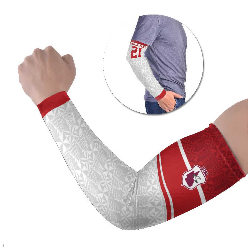 Queensland Tonga Custom Arm Sleeves QLD with Tongan Ngatu Pattern - Polynesian Pride