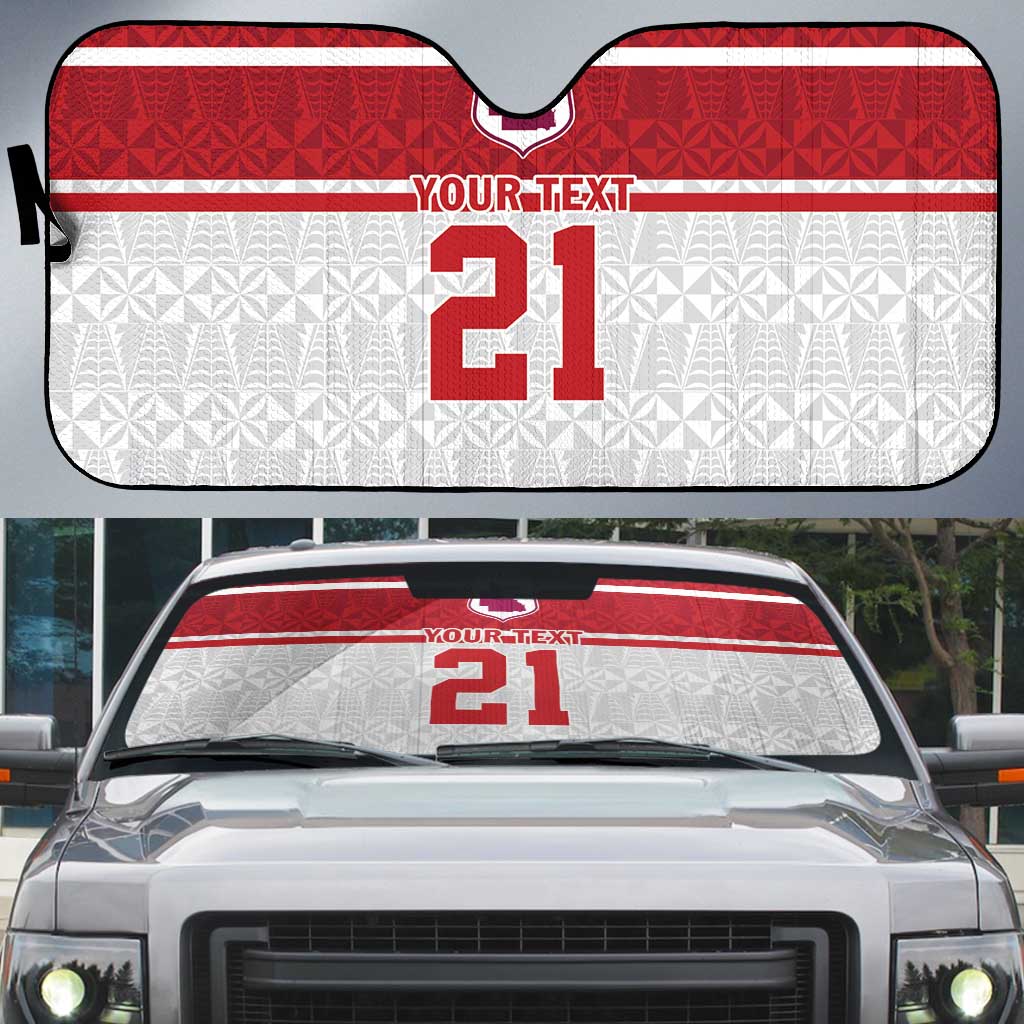Queensland Tonga Custom Auto Sun Shade QLD with Tongan Ngatu Pattern - Polynesian Pride