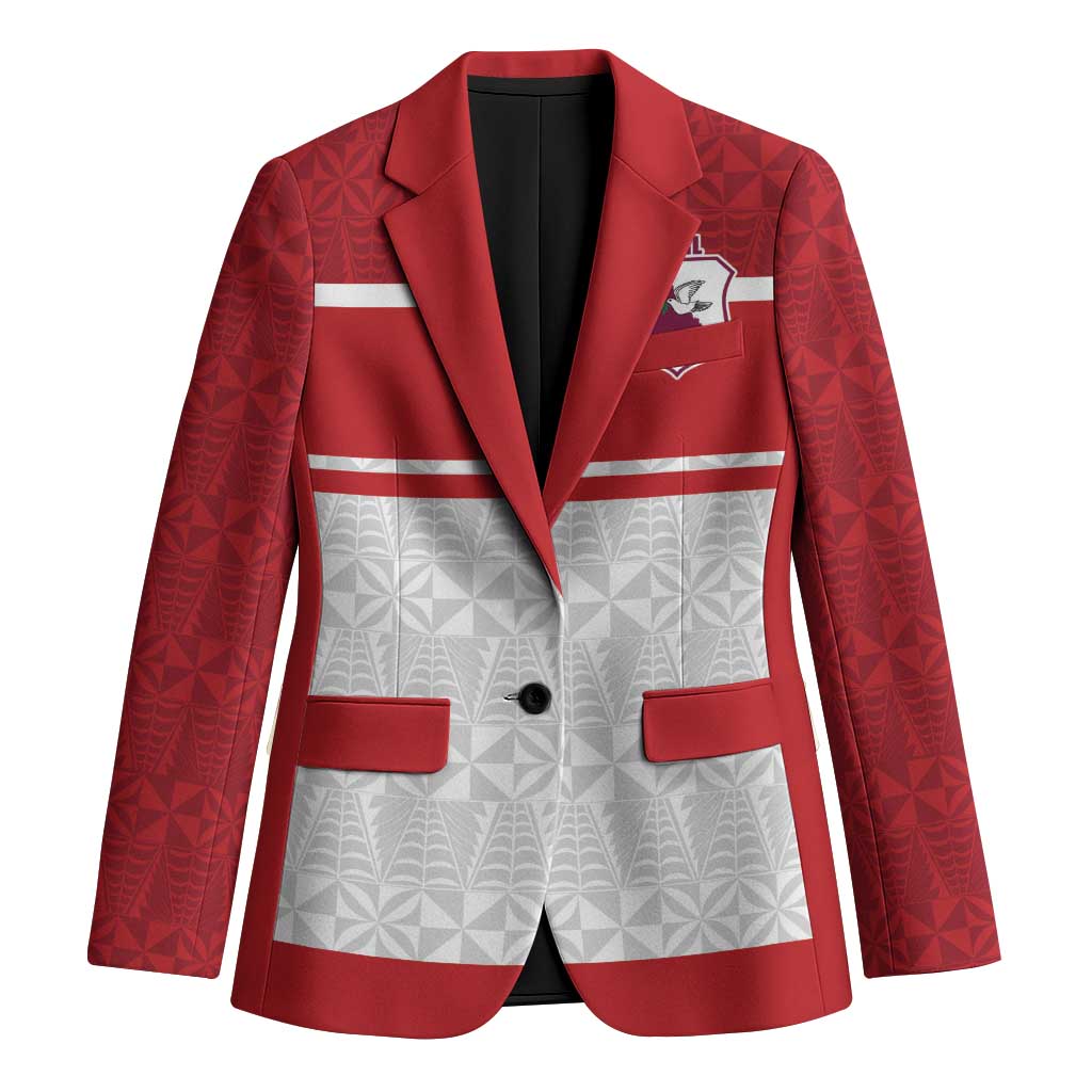Queensland Tonga Custom Blazer QLD with Tongan Ngatu Pattern - Polynesian Pride