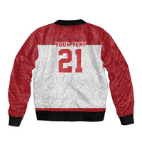 Queensland Tonga Custom Bomber Jacket QLD with Tongan Ngatu Pattern