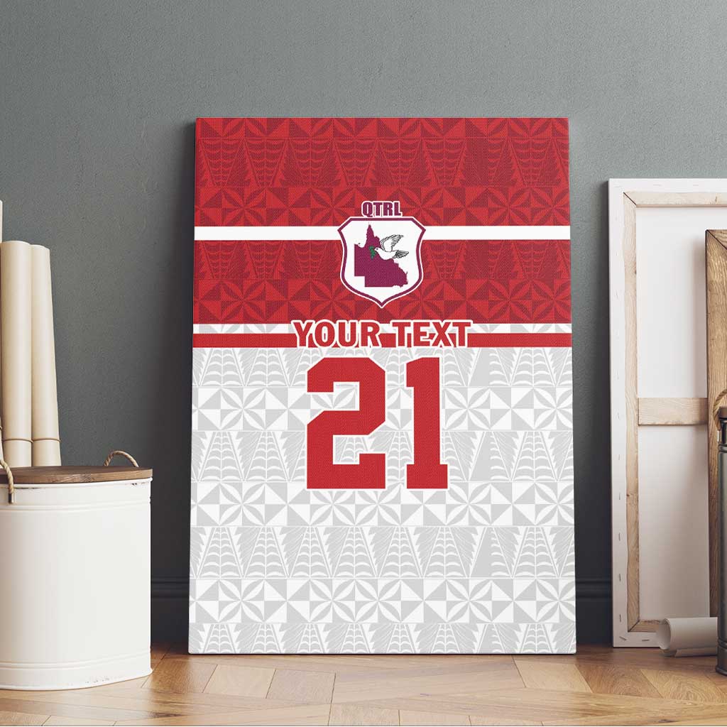 Queensland Tonga Custom Canvas Wall Art QLD with Tongan Ngatu Pattern