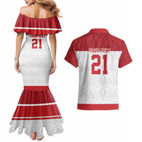 Queensland Tonga Custom Couples Matching Mermaid Dress and Hawaiian Shirt QLD with Tongan Ngatu Pattern