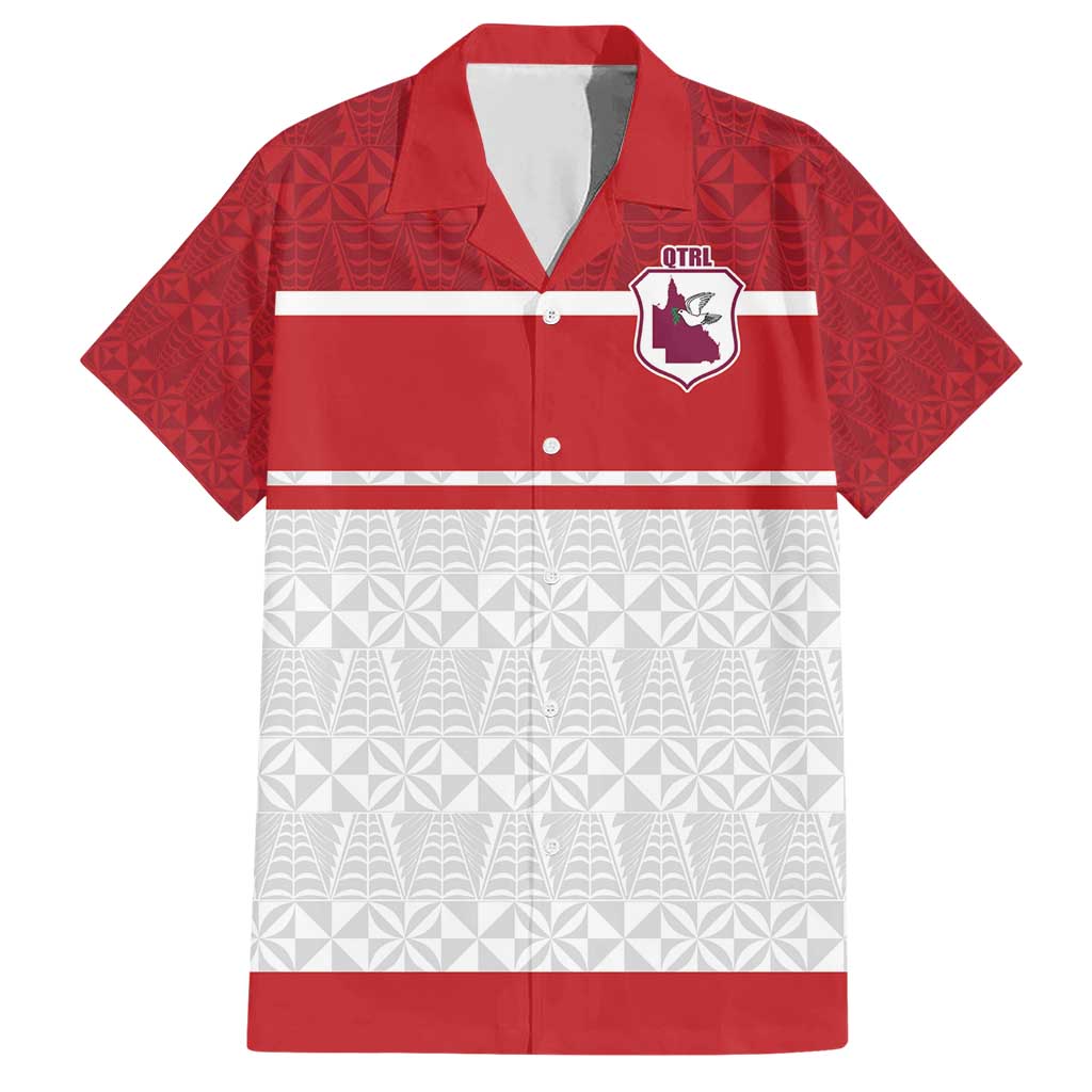 Queensland Tonga Custom Family Matching Short Sleeve Bodycon Dress and Hawaiian Shirt QLD with Tongan Ngatu Pattern