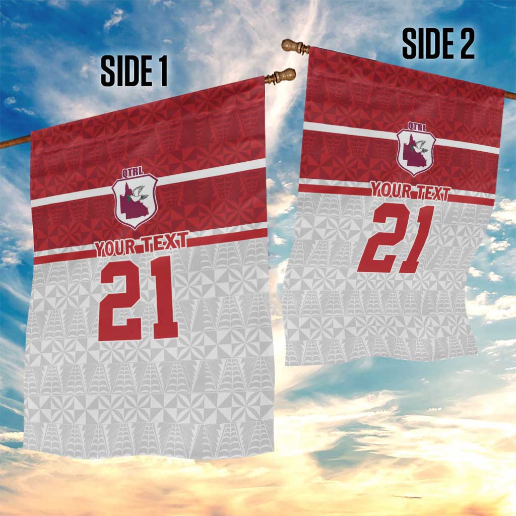 Queensland Tonga Custom Garden Flag QLD with Tongan Ngatu Pattern
