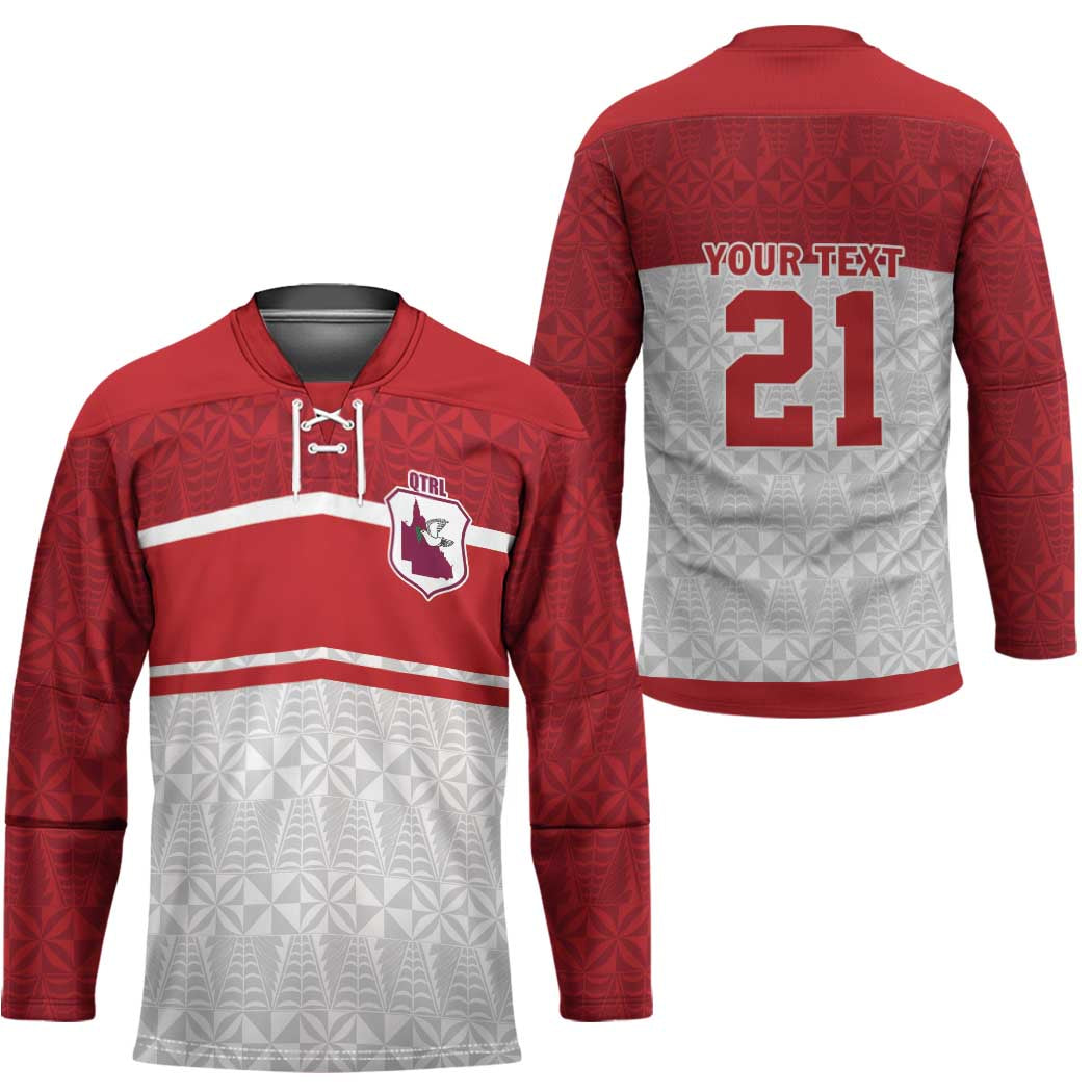 Queensland Tonga Custom Hockey Jersey QLD with Tongan Ngatu Pattern - Polynesian Pride