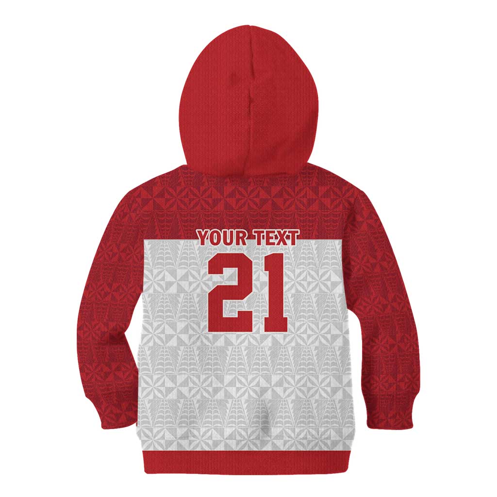 Queensland Tonga Custom Kid Hoodie QLD with Tongan Ngatu Pattern