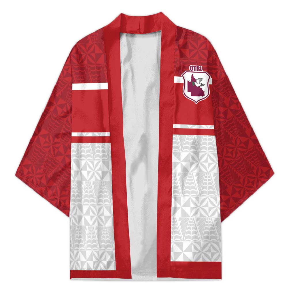 Queensland Tonga Custom Kimono QLD with Tongan Ngatu Pattern - Polynesian Pride