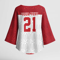 Queensland Tonga Custom Kimono Sleeve Blouse QLD with Tongan Ngatu Pattern - Polynesian Pride