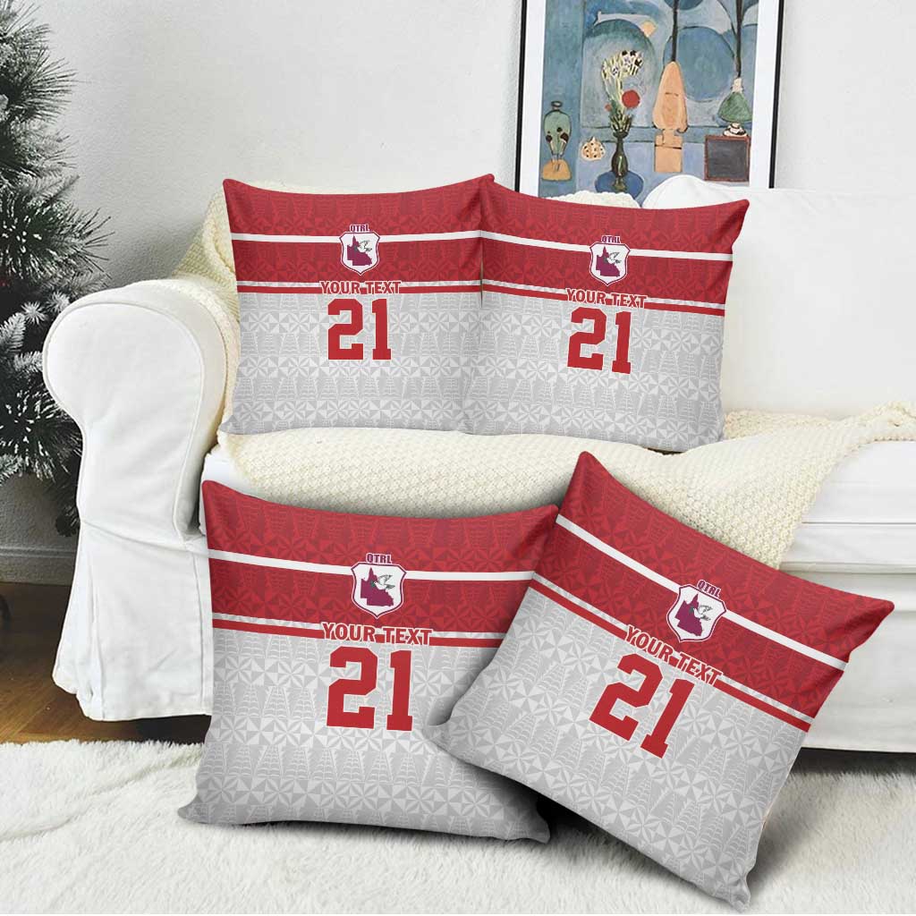 Queensland Tonga Custom Pillow Cover QLD with Tongan Ngatu Pattern - Polynesian Pride