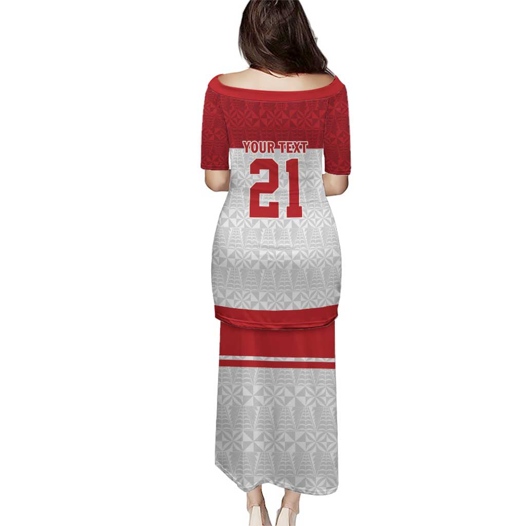 Queensland Tonga Custom Puletasi QLD with Tongan Ngatu Pattern