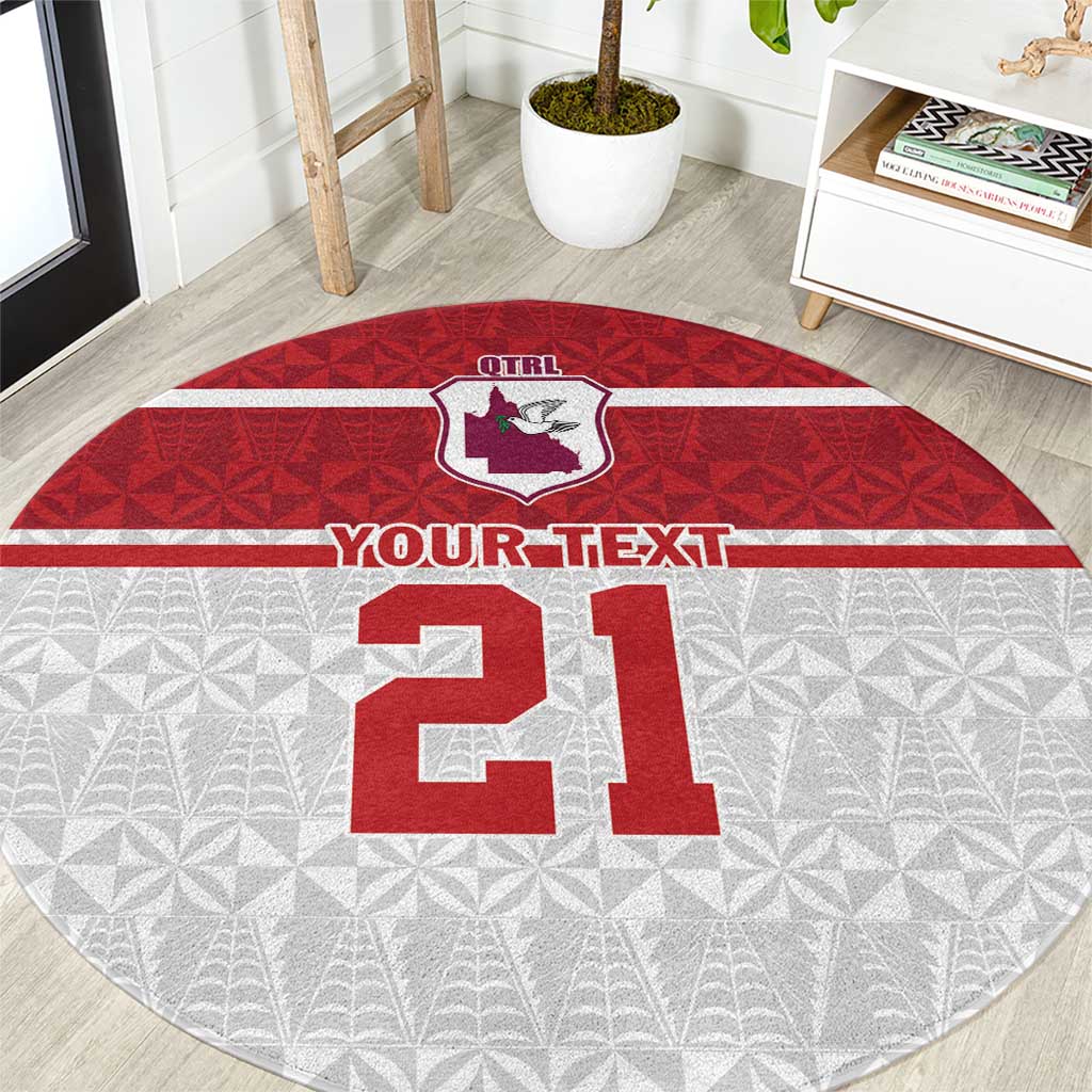 Queensland Tonga Custom Round Carpet QLD with Tongan Ngatu Pattern