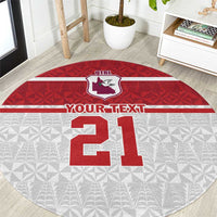 Queensland Tonga Custom Round Carpet QLD with Tongan Ngatu Pattern