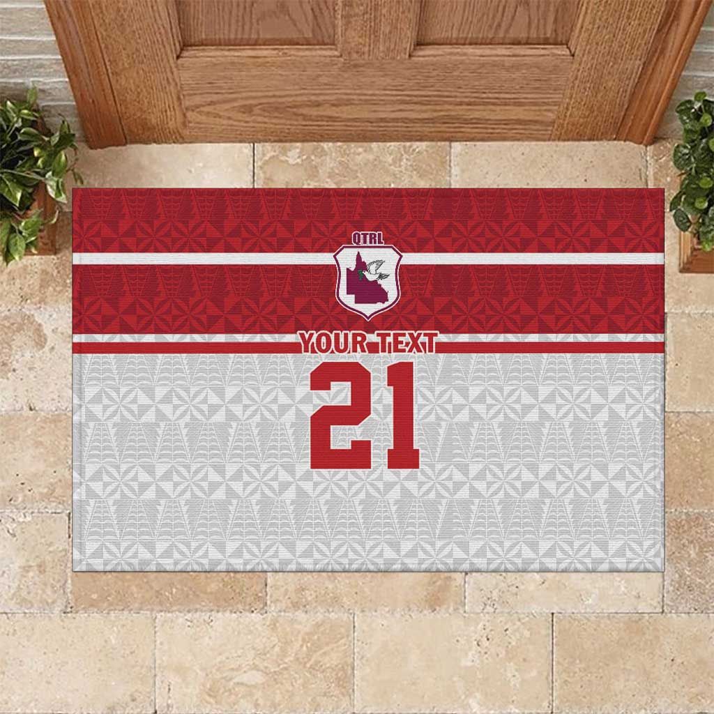 Queensland Tonga Custom Rubber Doormat QLD with Tongan Ngatu Pattern