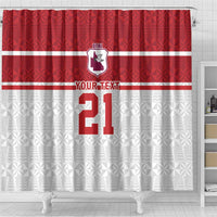 Queensland Tonga Custom Shower Curtain QLD with Tongan Ngatu Pattern