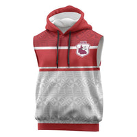 Queensland Tonga Custom Sleeveless Hoodie QLD with Tongan Ngatu Pattern - Polynesian Pride