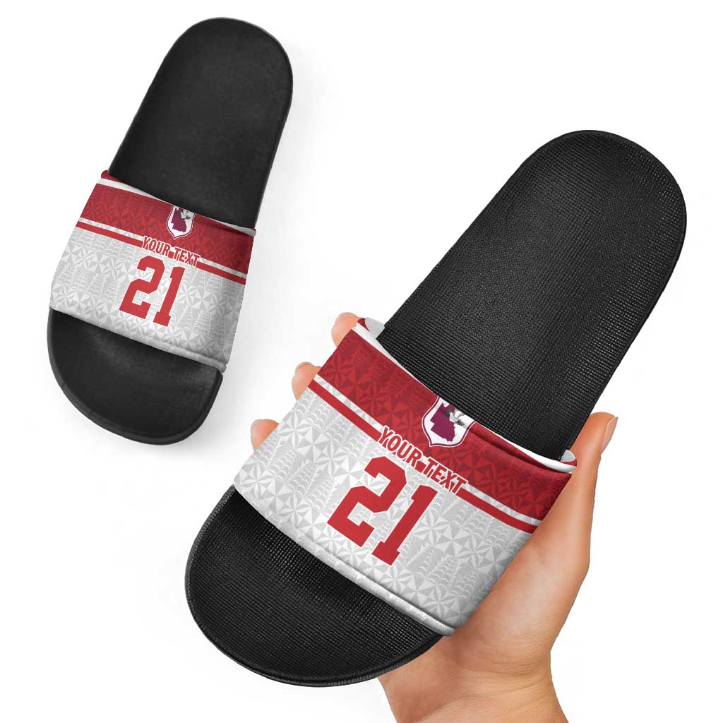 Queensland Tonga Custom Slide Sandals QLD with Tongan Ngatu Pattern - Polynesian Pride