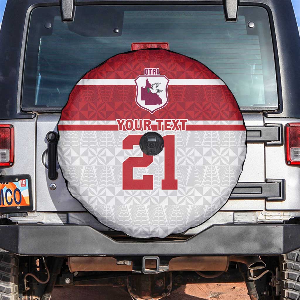 Queensland Tonga Custom Spare Tire Cover QLD with Tongan Ngatu Pattern
