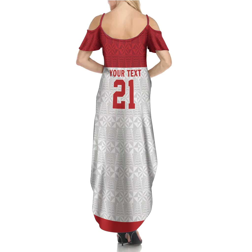 Queensland Tonga Custom Summer Maxi Dress QLD with Tongan Ngatu Pattern