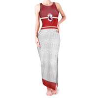 Queensland Tonga Custom Tank Maxi Dress QLD with Tongan Ngatu Pattern