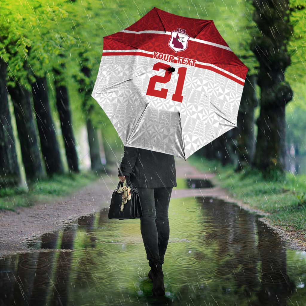 Queensland Tonga Custom Umbrella QLD with Tongan Ngatu Pattern - Polynesian Pride