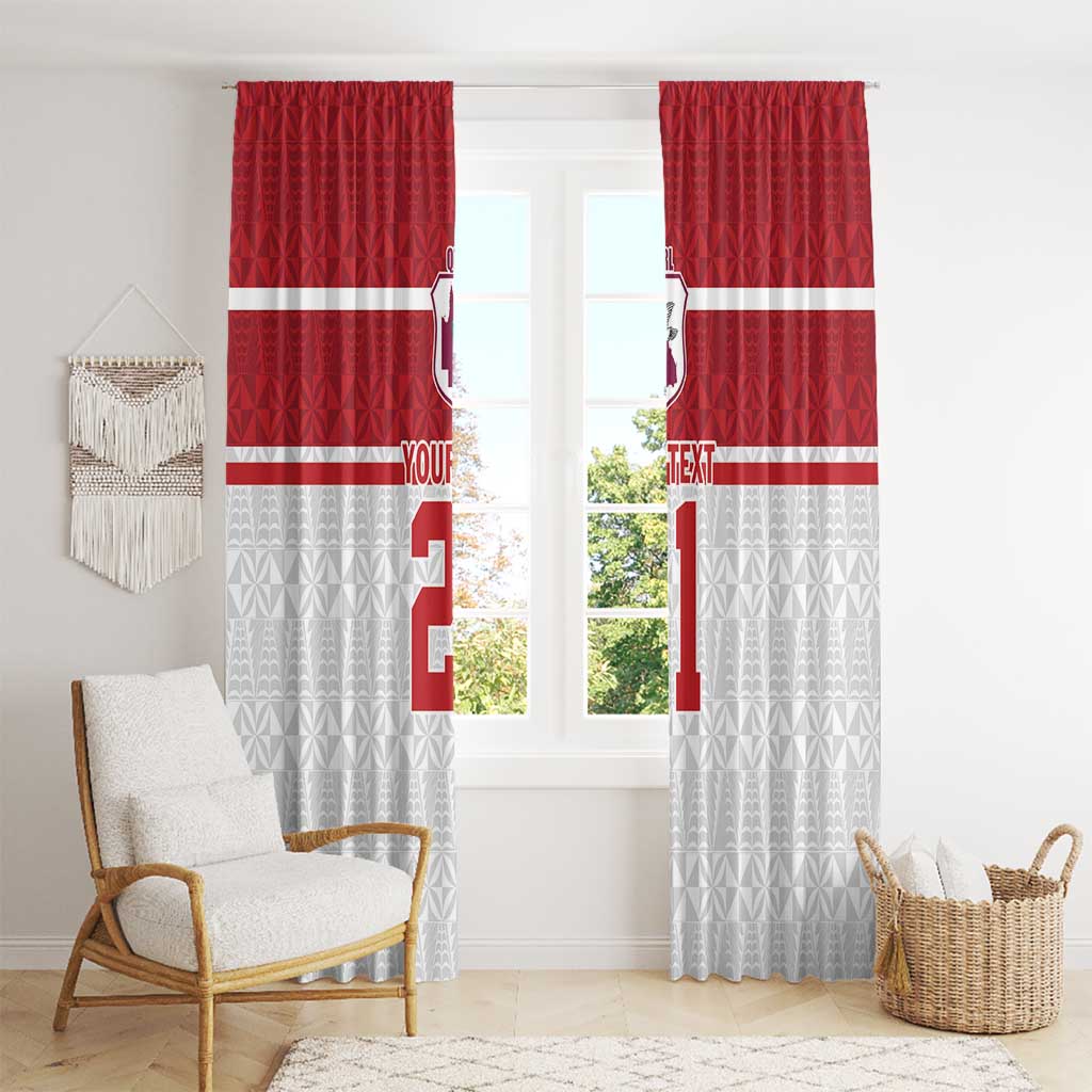 Queensland Tonga Custom Window Curtain QLD with Tongan Ngatu Pattern