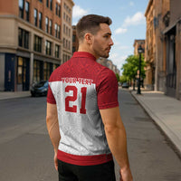 Queensland Tonga Custom Zipper Polo Shirt QLD with Tongan Ngatu Pattern - Polynesian Pride