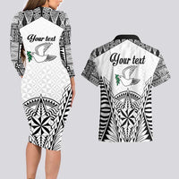 Personalised Tonga 676 Couples Matching Long Sleeve Bodycon Dress and Hawaiian Shirt Tribal Kupesi Ngatu Unique