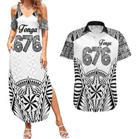 Personalised Tonga 676 Couples Matching Summer Maxi Dress and Hawaiian Shirt Tribal Kupesi Ngatu Unique