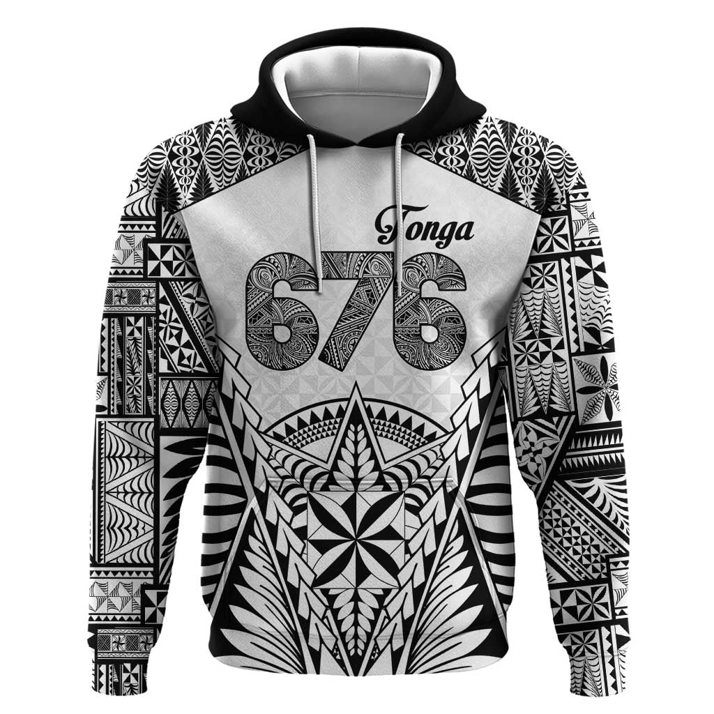 Personalised Tonga 676 Hoodie Tribal Kupesi Ngatu Unique LT9 Pullover Hoodie White - Polynesian Pride